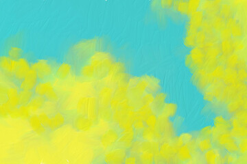 Light blue and yellow abstract oil painting image background.