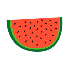 Watermelon fruit slice or cross section with seeds.