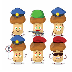 A dedicated Police officer of straw mushroom mascot design style