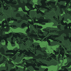 Forest camouflage with tree branches. The color is dark.