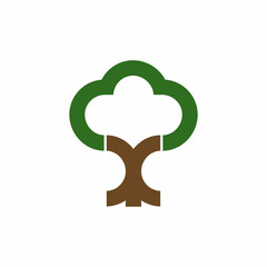 Tree logo icon sign Company identity concept brand Linear cloud symbol emblem Modern abstract design Eco bio organic style Fashion print clothes apparel greeting invitation card cover flyer poster ad