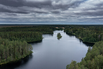 Fototapeta na wymiar Lake in forest near Stikli village, Latvia.