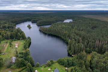 Obraz na płótnie Canvas Lake in forest near Stikli village, Latvia.