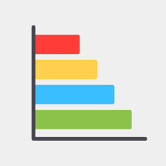 Vector illustration of bar chart icon in flat style for any projects