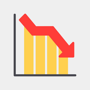 Vector illustration of loss icon in flat style for any projects