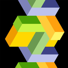 Abstract background. 3d cubes, cubic elements and blocks. Techno or business concept for wallpaper, banner, background, landing page