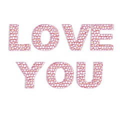 I love you letters 3d colorful white background