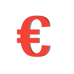 Fototapeta premium 3d euro sign isolated on white
