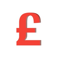 Obraz premium 3d british currency symbol abstract white background