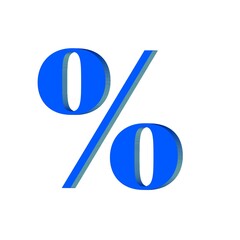3d blue percent sign isolated
