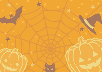 Cute background illustration of Halloween (banner design for autumn)