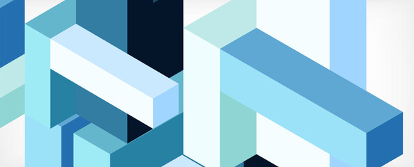 Abstract background. 3d cubes, cubic elements and blocks. Techno or business concept for wallpaper, banner, background, landing page