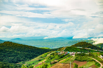Fototapeta premium landscape with mountains and sky with clouds