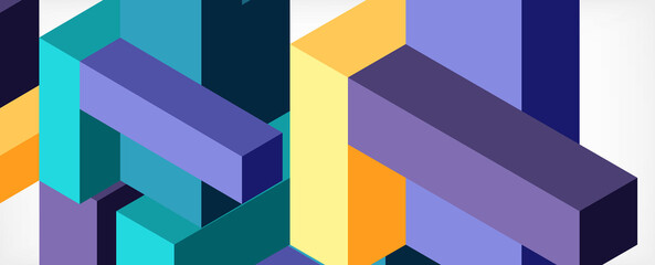 Abstract background. 3d cubes, cubic elements and blocks. Techno or business concept for wallpaper, banner, background, landing page