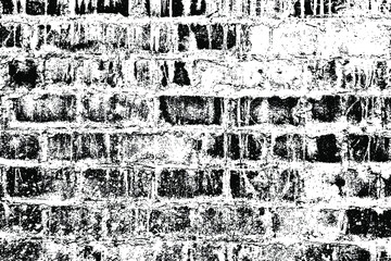 The grunge texture of a brick wall. A brick wall made of blocks with cement. Vector illustration. Overlay template.