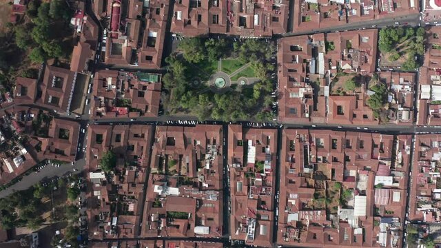 DRONE: DON VASCO PLAZA IN PATZCUARO MICHOACAN