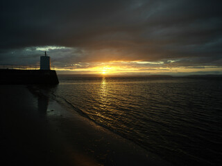 lighthouse at sunset