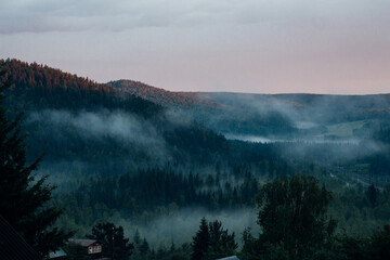 fog over the mountains