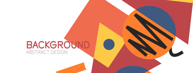 Abstract background. Blocks, lines, triangles, circles composition. Techno or business concept for wallpaper, banner, background, landing page