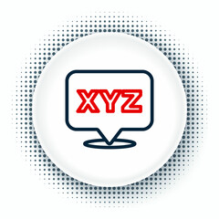 Line XYZ Coordinate system icon isolated on white background. XYZ axis for graph statistics display. Colorful outline concept. Vector