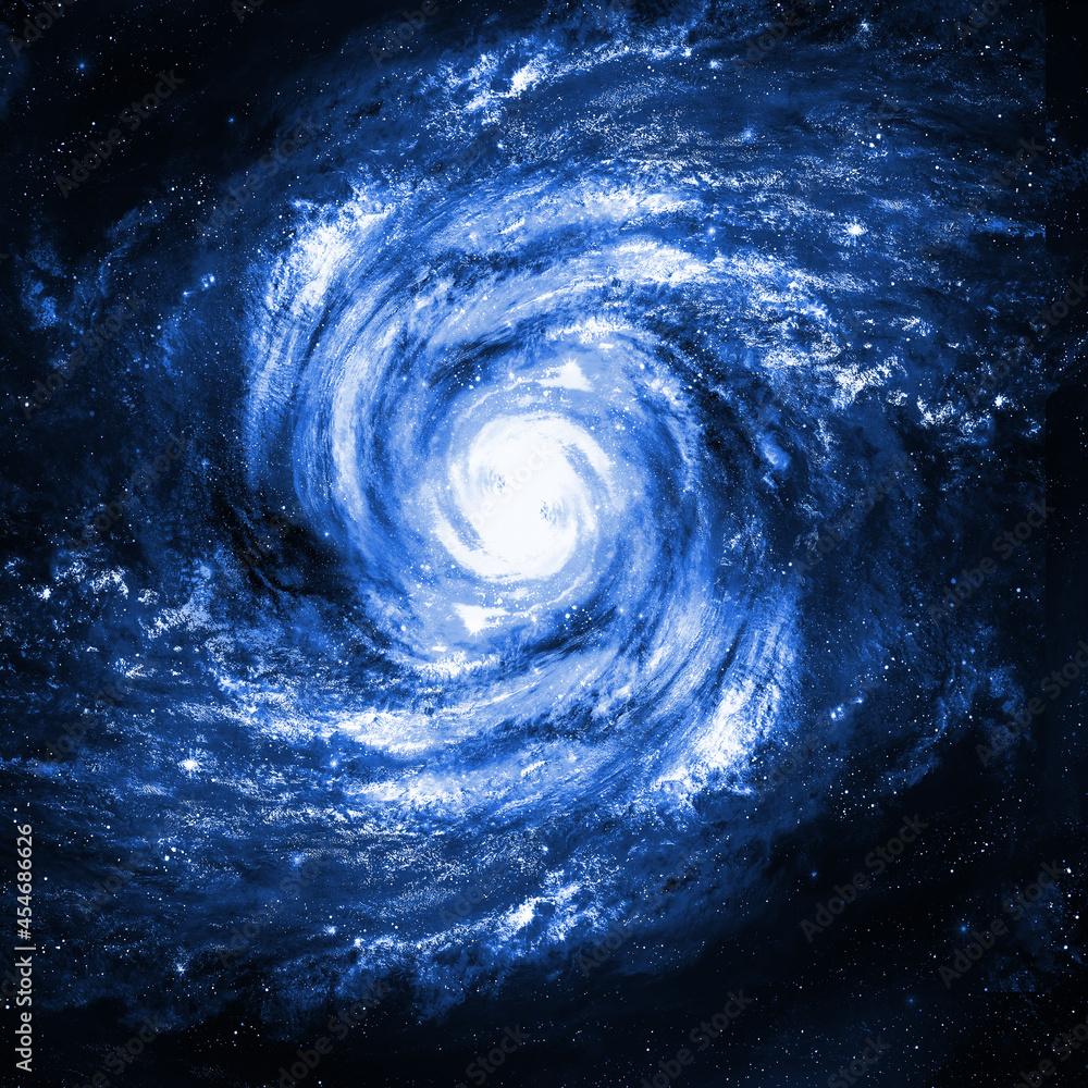 Wall mural 3d rendering deep space, abstract blue background,high definition universe field with stars, nebula 