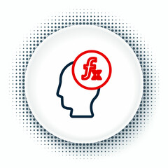 Line Function mathematical symbol icon isolated on white background. Colorful outline concept. Vector