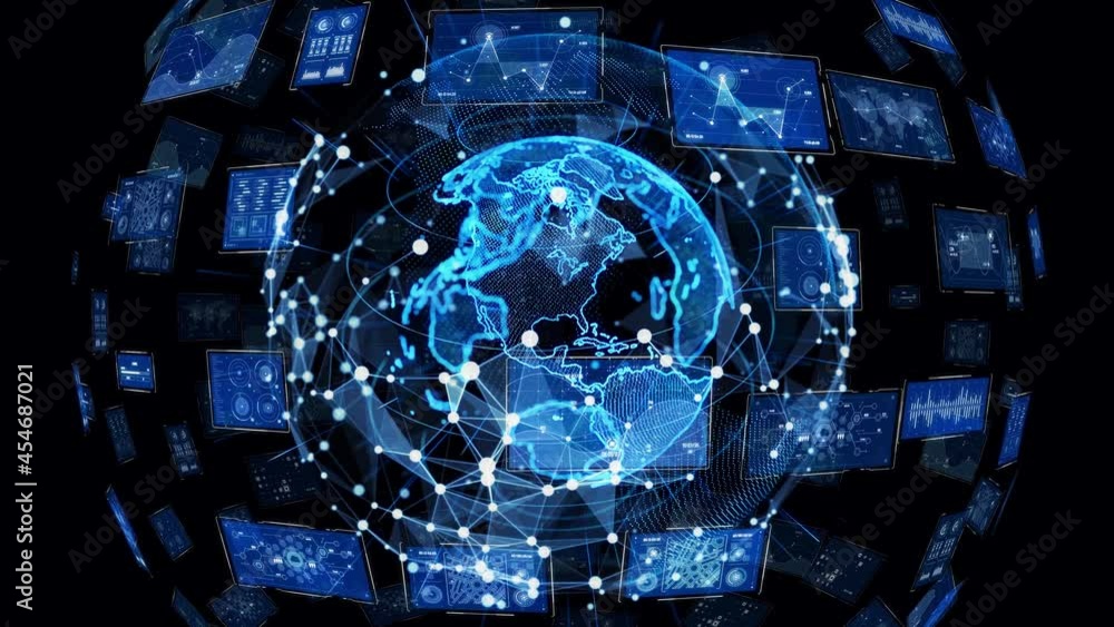 Aufkleber global communication network concept. digital transformation. dx.