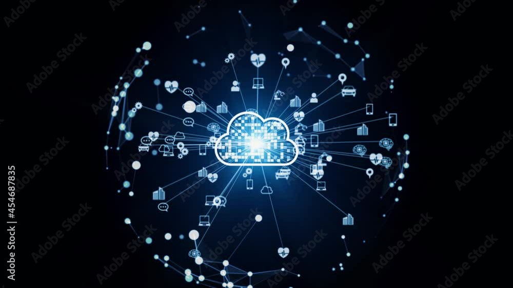 Poster Cloud computing concept. Communication network.
