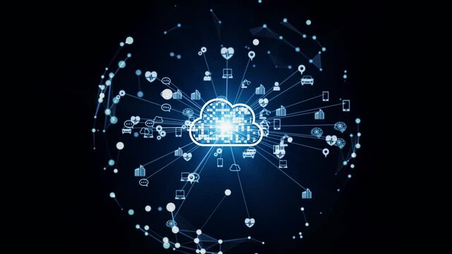 Cloud computing concept. Communication network.