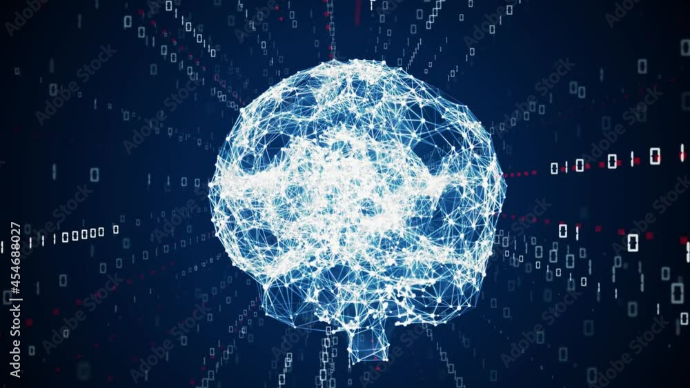 Poster AI (Artificial Intelligence) concept. Deep learning. Digital transformation.