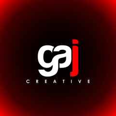 GAJ Letter Initial Logo Design Template Vector Illustration - obrazy, fototapety, plakaty