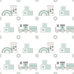 Baby shower seamless pattern