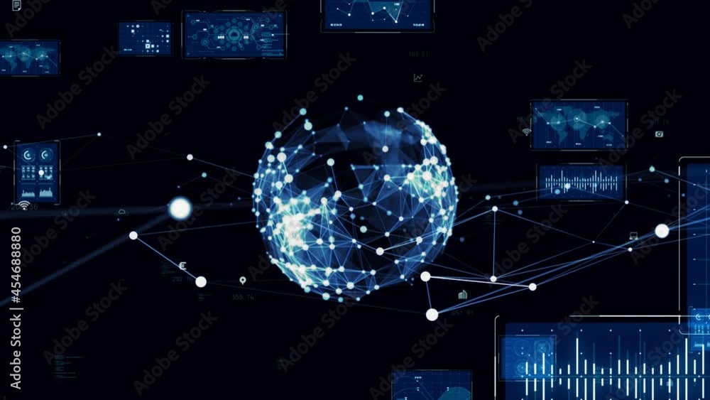 Poster Digital transformation concept. System engineering. GUI (Graphical User Interface).