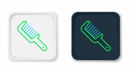 Line Hairbrush icon isolated on white background. Comb hair sign. Barber symbol. Colorful outline concept. Vector