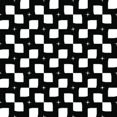 Seamless vector pattern in geometric ornamental style. Black and white pattern.
