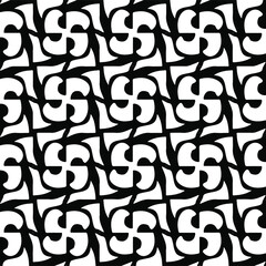 Seamless vector pattern in geometric ornamental style. Black and white pattern.
