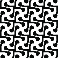 Seamless vector pattern in geometric ornamental style. Black and white pattern.
