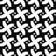 Seamless vector pattern in geometric ornamental style. Black and white pattern.