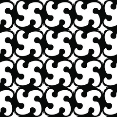 Seamless vector pattern in geometric ornamental style. Black and white pattern.