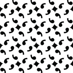 Seamless vector pattern in geometric ornamental style. Black and white pattern.