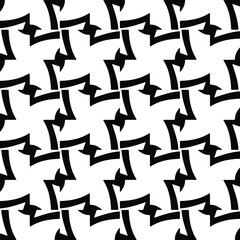 Seamless vector pattern in geometric ornamental style. Black and white pattern.