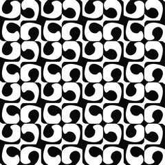 Seamless vector pattern in geometric ornamental style. Black and white pattern.