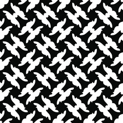 Seamless vector pattern in geometric ornamental style. Black and white pattern.