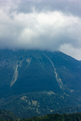 Austrian Mountain in clouds