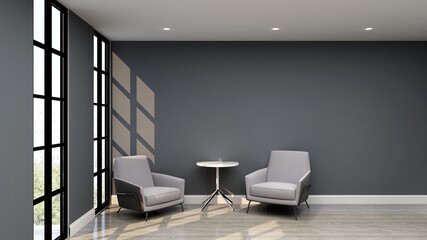 modern office lobby waiting room for company logo mockup