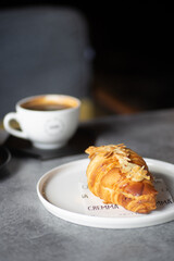 cup of coffee and croissant