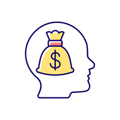 Money reward RGB color icon. Reward motivates employees. Extrinsic motivation. Workers engagement. Payment and salary as reward. Isolated vector illustration. Simple filled line drawing
