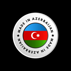 Made in Azerbaijan text emblem badge, concept background