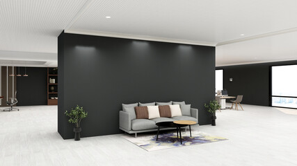 modern office lobby waiting room for company logo mockup