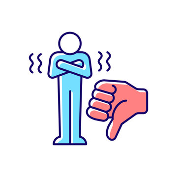Criticism RGB color icon. Constructive criticism motivates people. Force that encourages to do something. Negative feedback. Isolated vector illustration. Simple filled line drawing